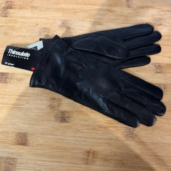 Black leather gloves with Thinsulate - NWT - Picture 10 of 16